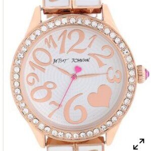 Betsey Johnson Paved Crystal Bezel Rose Gold Bracelet Watch HTF NWT🆕📦⌚🏃🏻⚡🚚